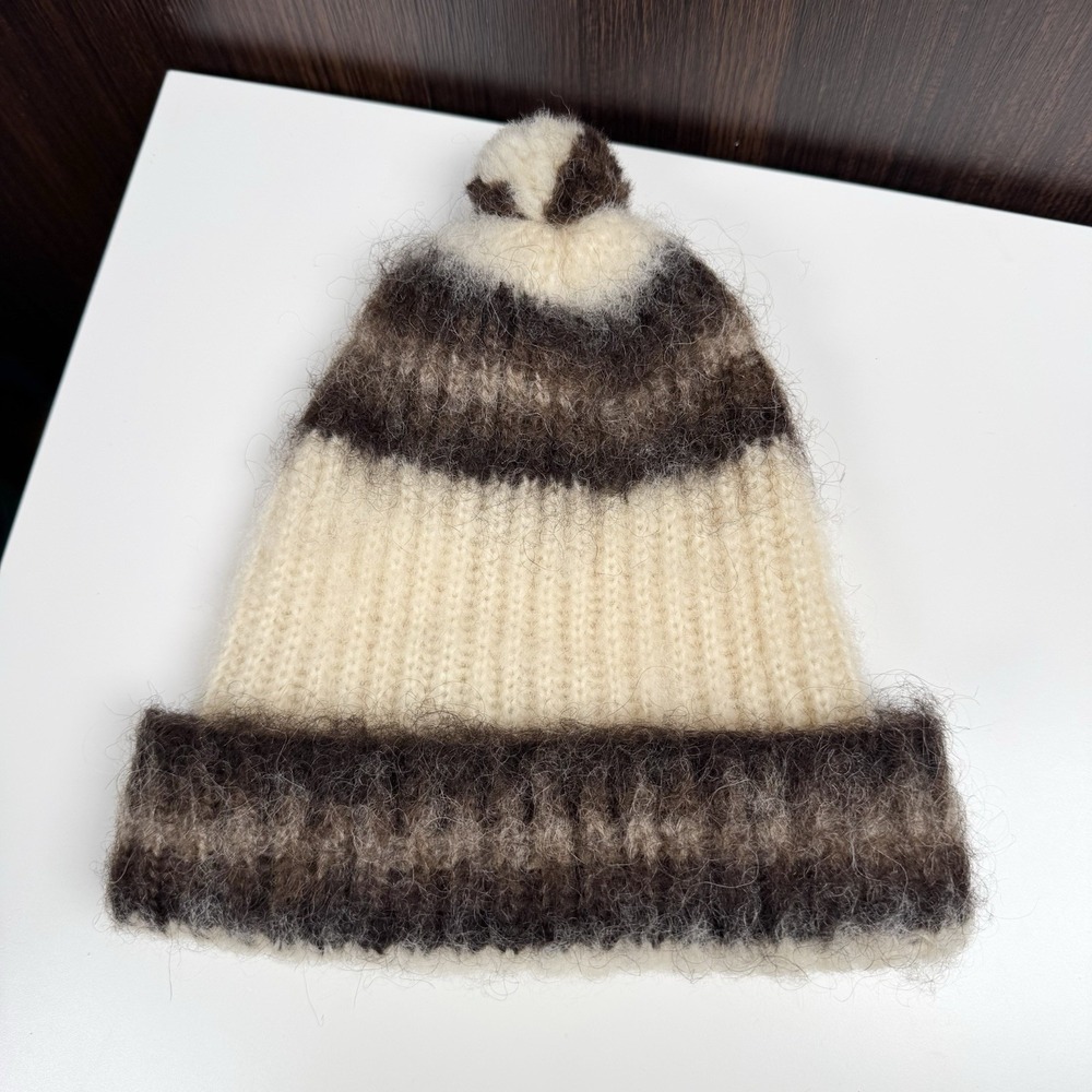 Vintage Hilda LTD 100% Wool Hat Made In Iceland - Women's XS? - Ivory Brown